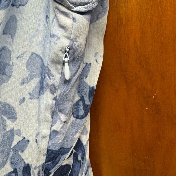 H by Halston Blue Floral maxi Dress high low hem size6 17-18in pit - Picture 4 of 7